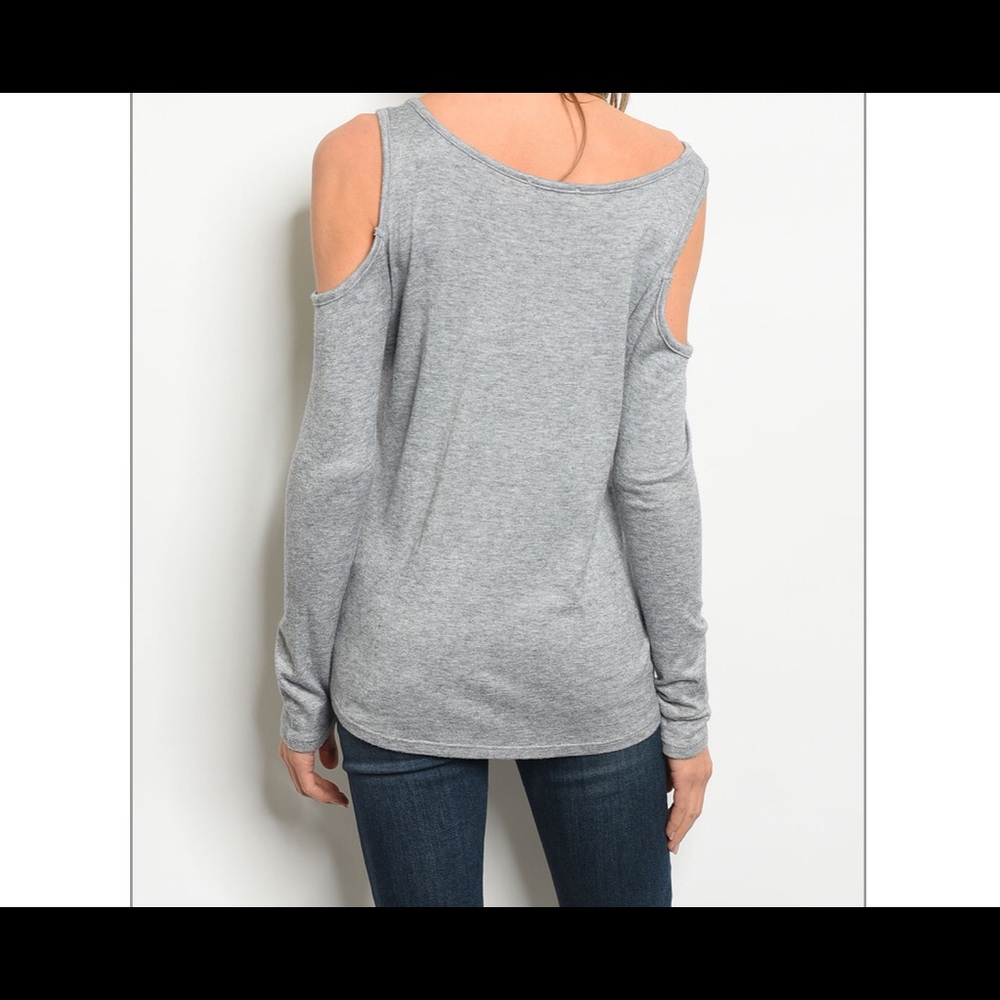 HP🏆Cold shoulder lace up slub knit tunic top - Picture 4 of 4